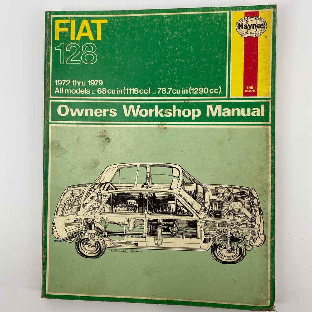 Haynes Fiat 128 Owners Workshop Manual 1972-1979 Green Repair Guide Retro